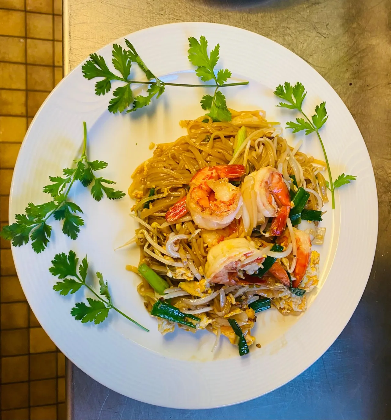 Pad Thai mit Crevetten